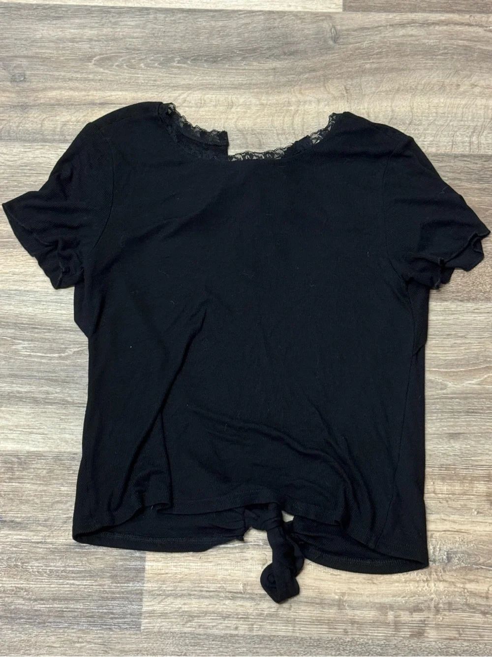 NEW POL Party In The Back Open Back Black Top Women’s Large